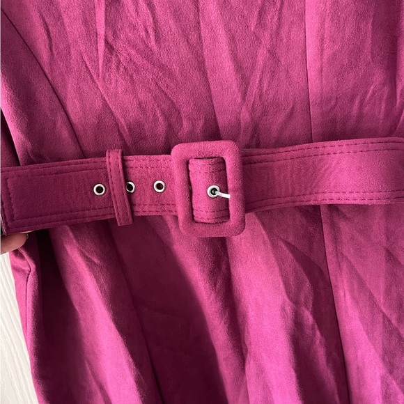 Donna Ricco Fuchsia Belted Midi Dress - Picture 4 of 12